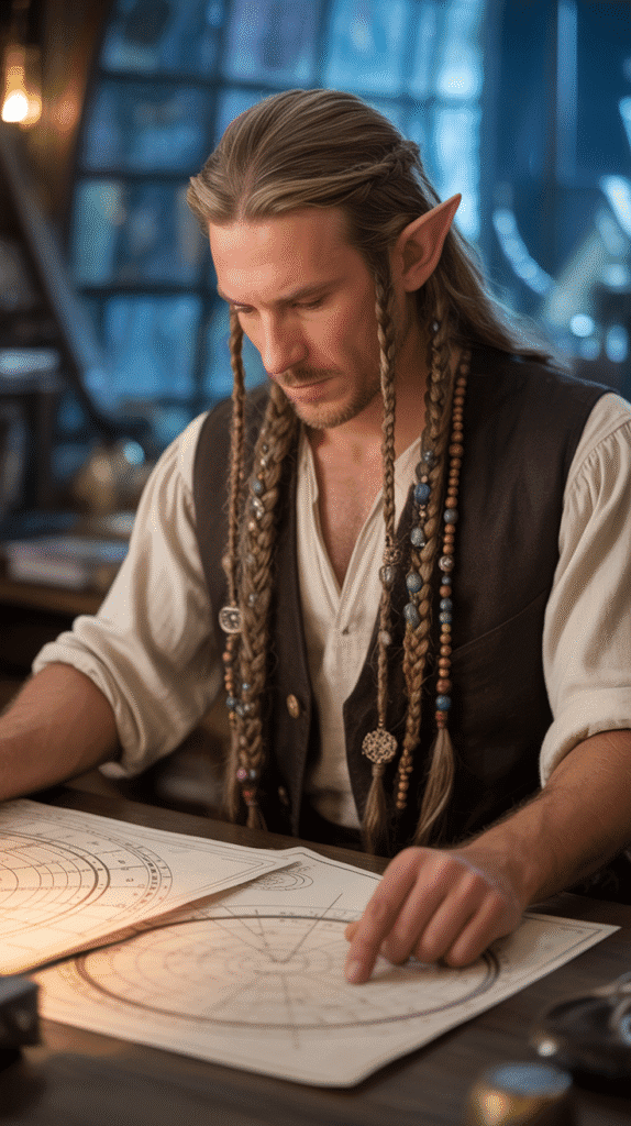 26 Cool Elf Hairstyles for Male Elves Inspired by Fantasy Worlds 24 The Timekeeper's Braided Clock