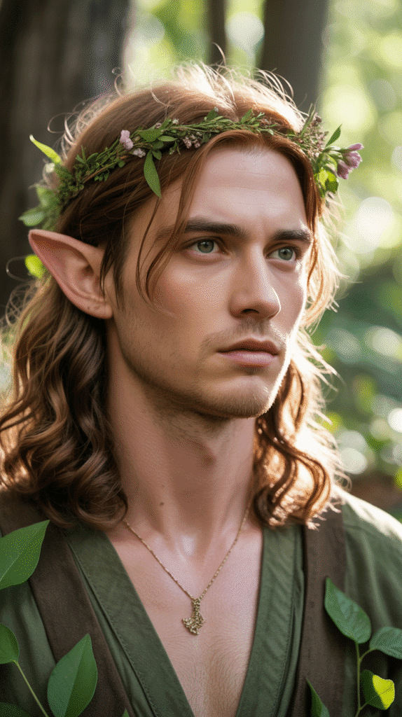 26 Cool Elf Hairstyles for Male Elves Inspired by Fantasy Worlds 5 The Nature-Bound Crown Braid