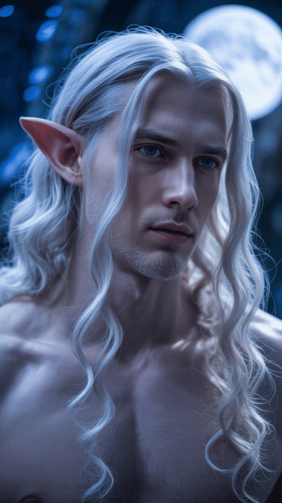 26 Cool Elf Hairstyles for Male Elves Inspired by Fantasy Worlds 14 The Moonlight Silver Cascade