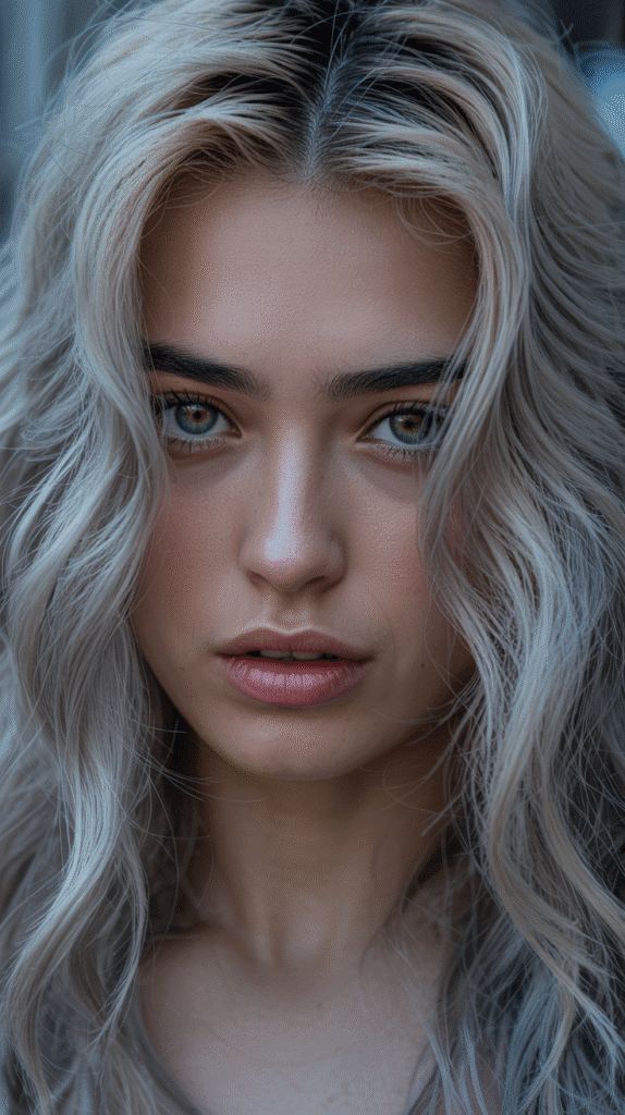27 Best Hair Colors for Blonde Hair and Green Eyes That Make You Shine 21 Silver Blonde