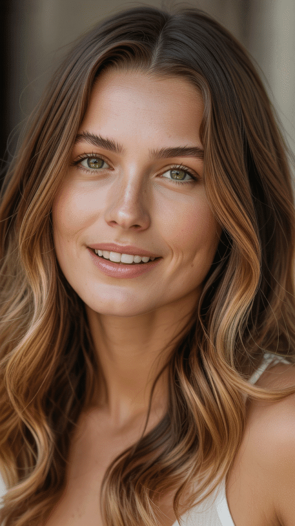 28 Best Hair Colors for Pale Skin and Green Eyes to Brighten Your Style 10 Caramel Brown – Warm and Inviting
