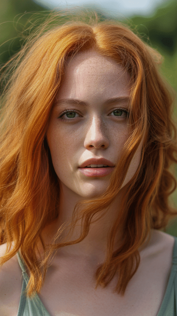 26 Flattering Hair Colors for Pale Skin with Green Eyes That Turn Heads 12 Ginger Red: Vibrant Natural Red Tones