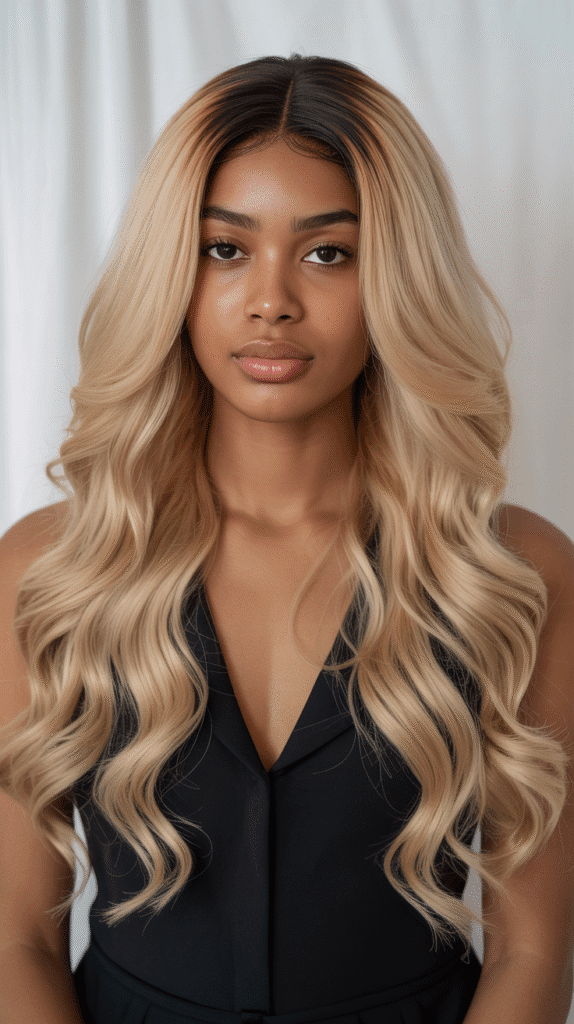 30 Gorgeous Blonde Wig Hairstyles for Black Women You Need to Try 4 Ombre Blonde Lace Front With Dark Roots