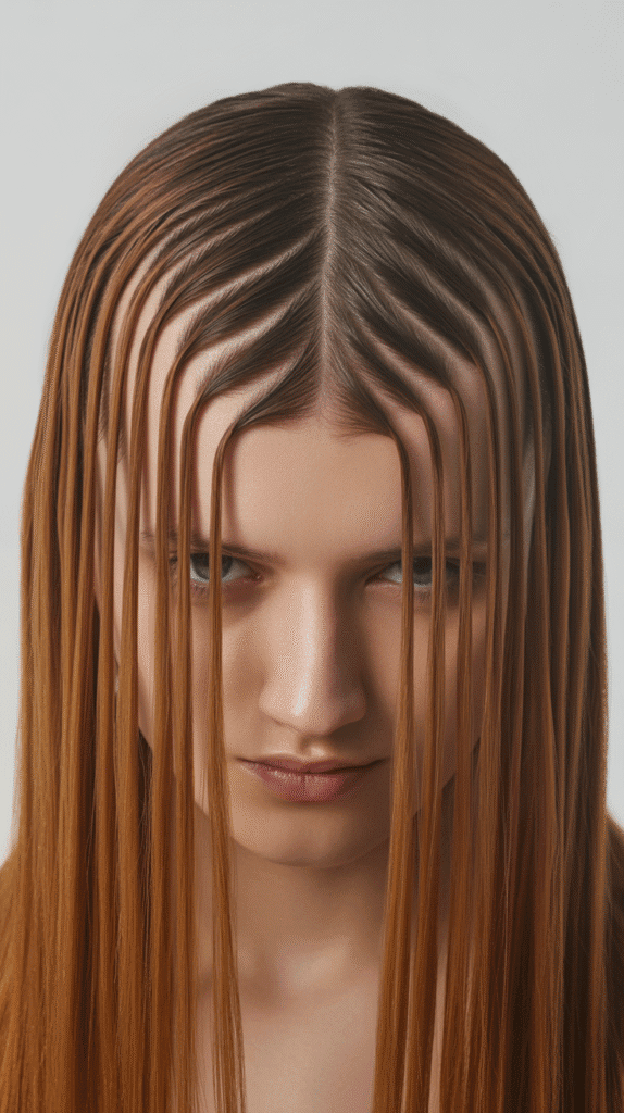27 Chic Whimsical Hairstyles for Straight Hair That Add a Touch of Grace 7 Zigzag Part with Sleek Styling