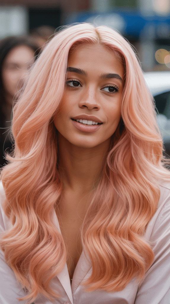 30 Long Blonde Hairstyles for Black Women That Slay All Year 19 Strawberry Blonde Loose Wave