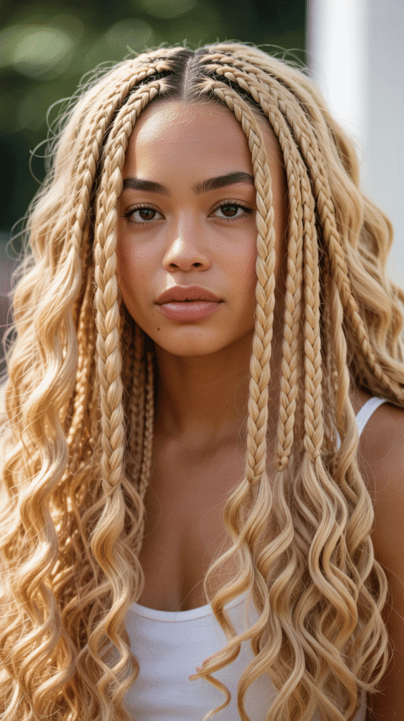 30 Long Blonde Hairstyles for Black Women That Slay All Year 29 Buttery Blonde Boho Braids