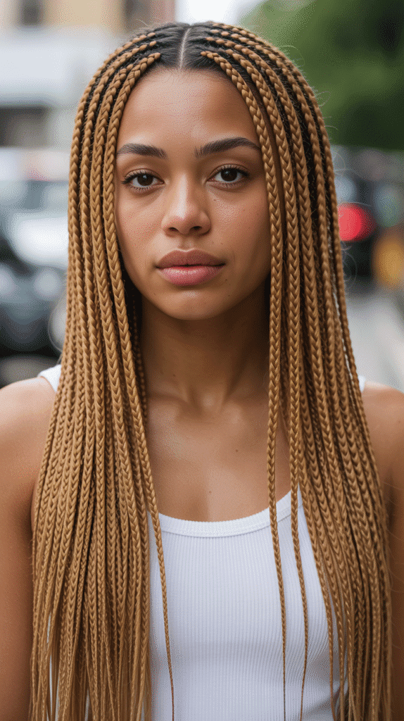 30 Long Blonde Hairstyles for Black Women That Slay All Year 15 Wheat Blonde Micro Braids