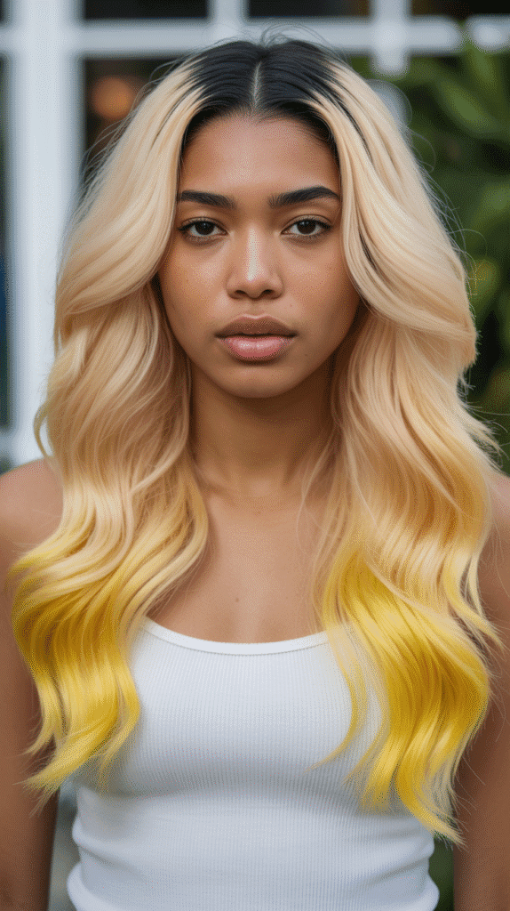 30 Long Blonde Hairstyles for Black Women That Slay All Year 13 Lemonade Blonde Ombre