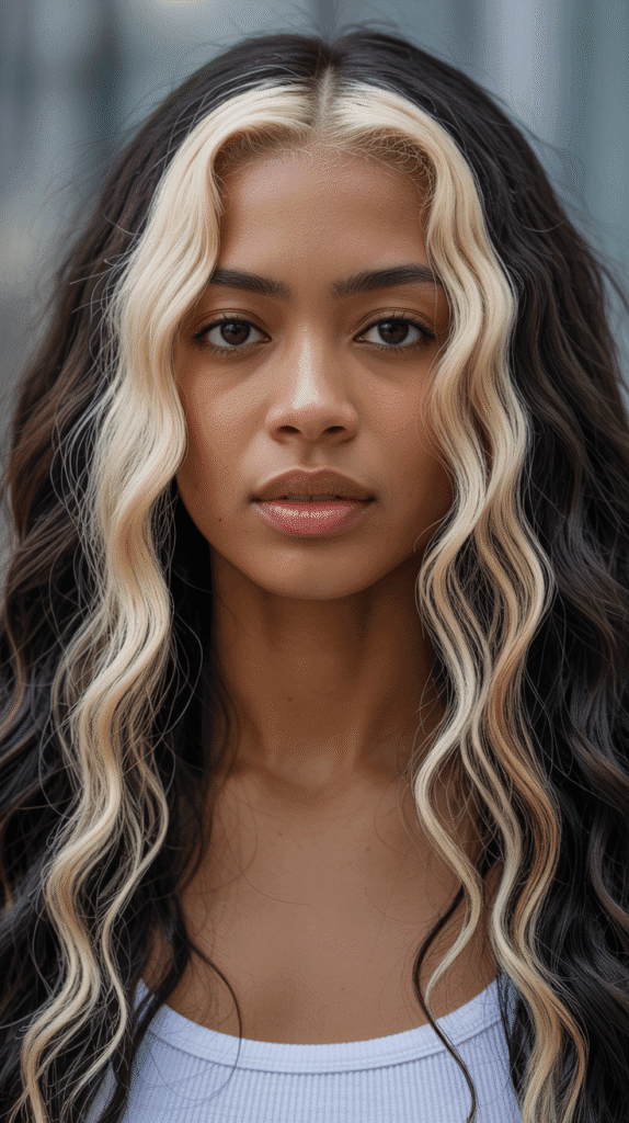 30 Long Blonde Hairstyles for Black Women That Slay All Year 22 Blonde Money Piece Highlights