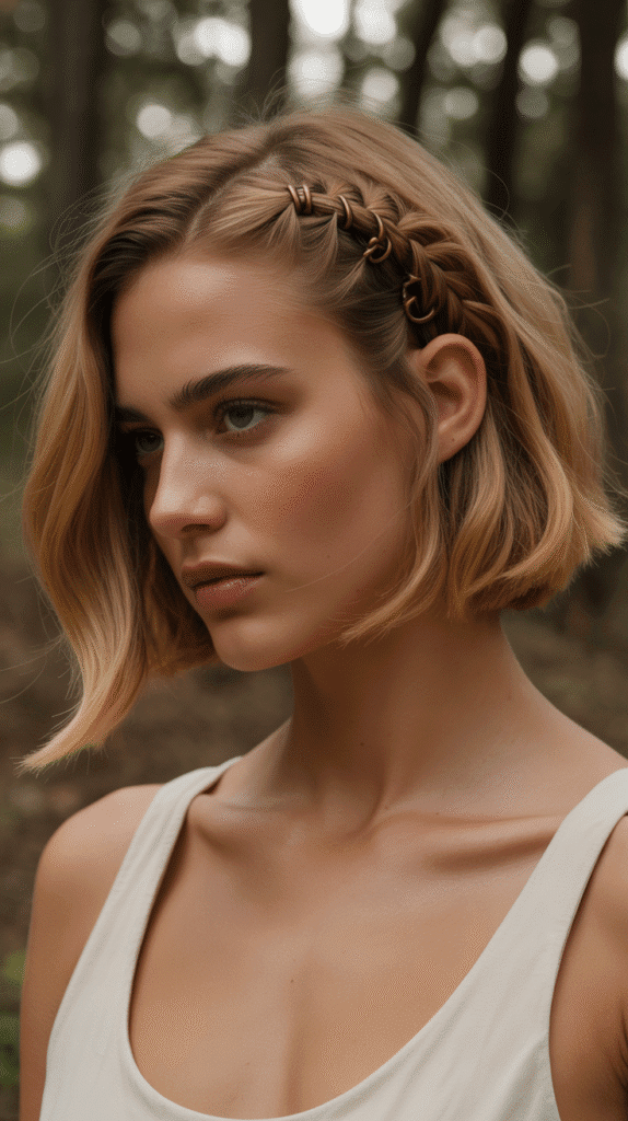 27 Magical Elf Hairstyles for Short Hair Perfect for Cosplay or Holidays 5 Asymmetrical Side Braid