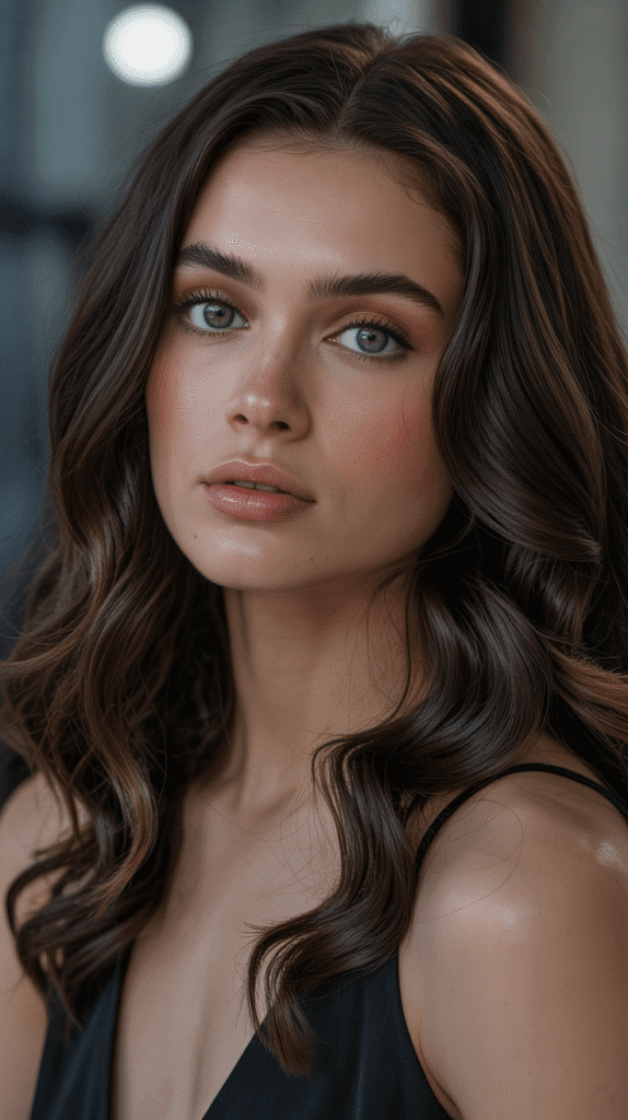 25 Stunning Hair Colors for Blue-Green Eyes That Enhance Your Look 9 Mahogany