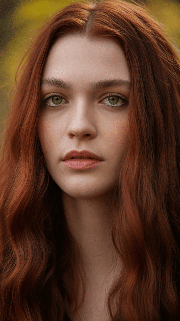 28 Best Hair Colors for Pale Skin and Green Eyes to Brighten Your Style 2 Rich Auburn – A Classic That Never Fails