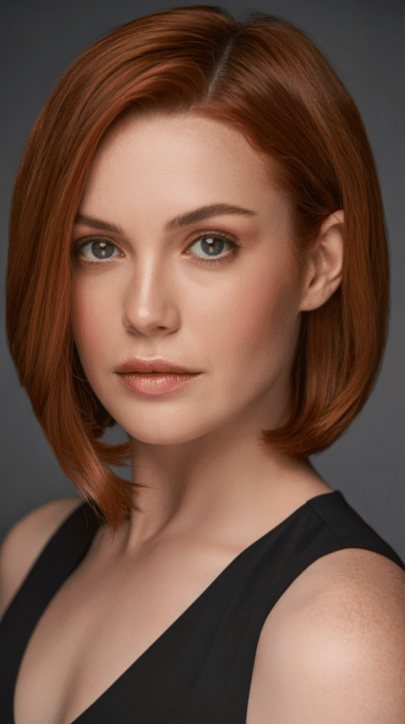 26 Flattering Hair Colors for Pale Skin with Green Eyes That Turn Heads 2 Rich Auburn: Deep Warmth with Dramatic Impact