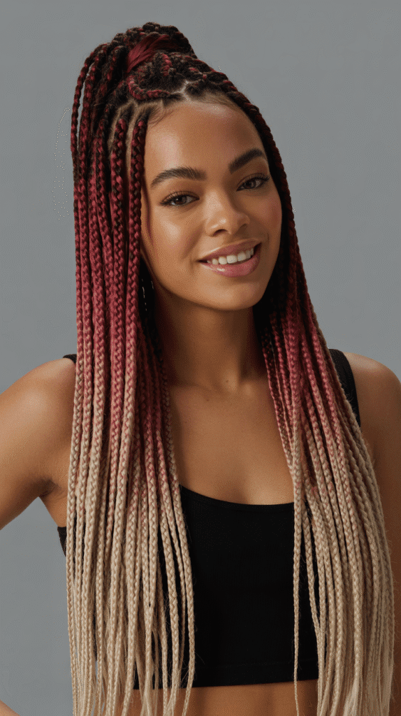 30 Trendy 2025 Braided Hairstyles for Black Women 18 Colored Braids for Bold Expression