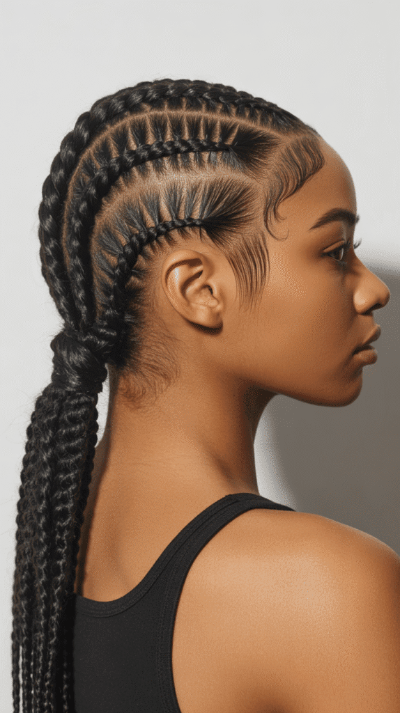 30 Trendy 2025 Braided Hairstyles for Black Women 7 Feed-In Cornrows for Natural-Looking Styles