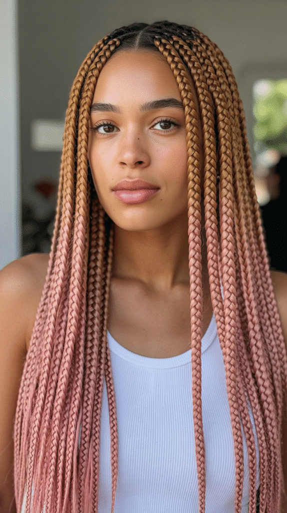 25 Chic Blonde Weave Hairstyles for Black Women This Season 22 Strawberry Blonde Box Braids