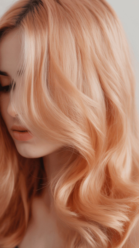 26 Flattering Hair Colors for Pale Skin with Green Eyes That Turn Heads 15 Peach Tones: Soft Pastel Warmth