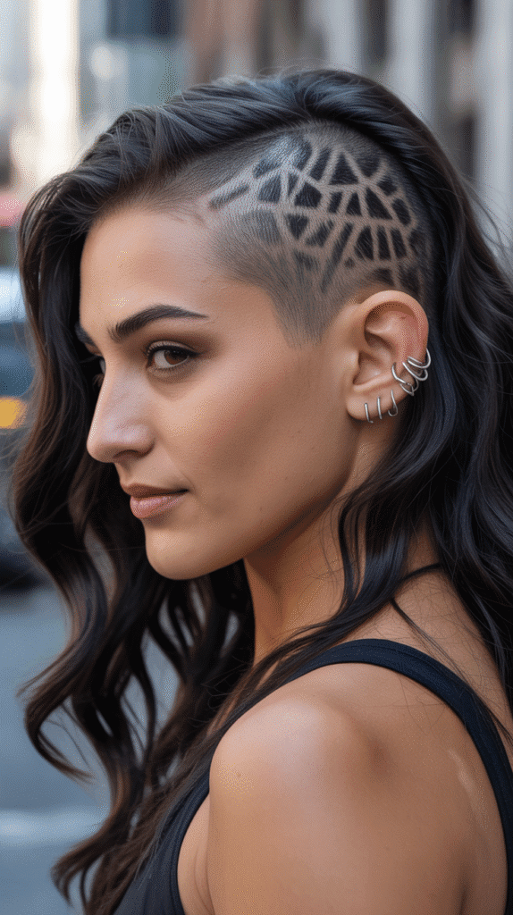 30 Enchanting Elf Hairstyle Drawings to Spark Your Fantasy Inspiration 23  Shaved Side Designs with Long Opposite