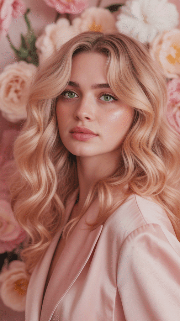 27 Best Hair Colors for Blonde Hair and Green Eyes That Make You Shine 8 Rose Gold Blonde