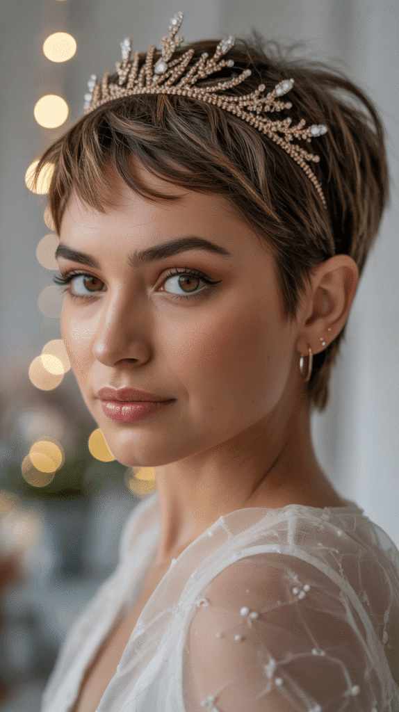 25 Easy Whimsical Hairstyles You Can Create in Minutes 12 Pixie-Inspired Accessory Crown