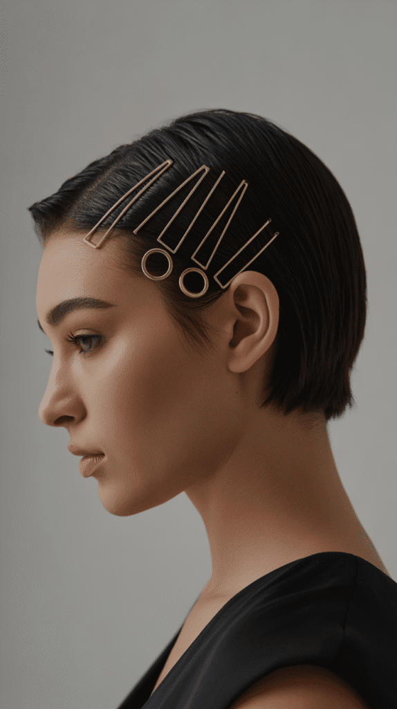 27 Magical Elf Hairstyles for Short Hair Perfect for Cosplay or Holidays 7 Geometric Hair Clips Arrangement