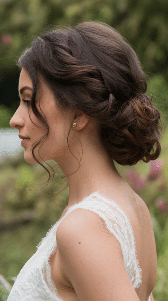 25 Romantic Whimsical Wedding Hairstyles for a Magical Bridal Look 21  Loose Updo with Hanging Tendrils