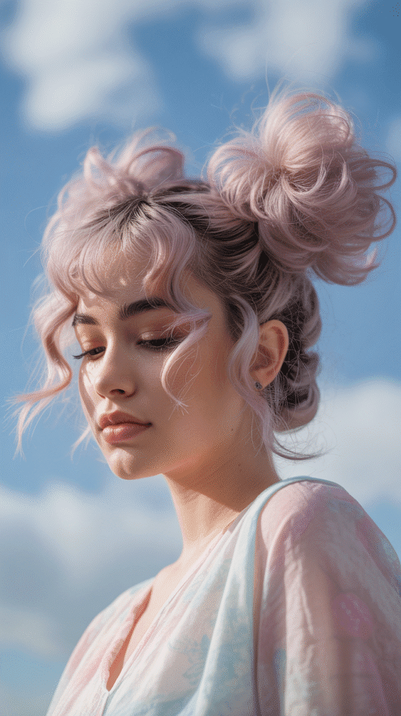 25 Easy Whimsical Hairstyles You Can Create in Minutes 1  Cloud Nine Space Buns