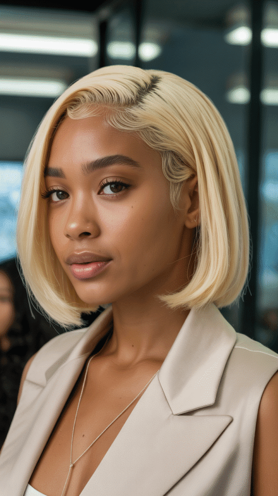 25 Chic Blonde Weave Hairstyles for Black Women This Season 4 Butter Blonde Bob with Blunt Edges