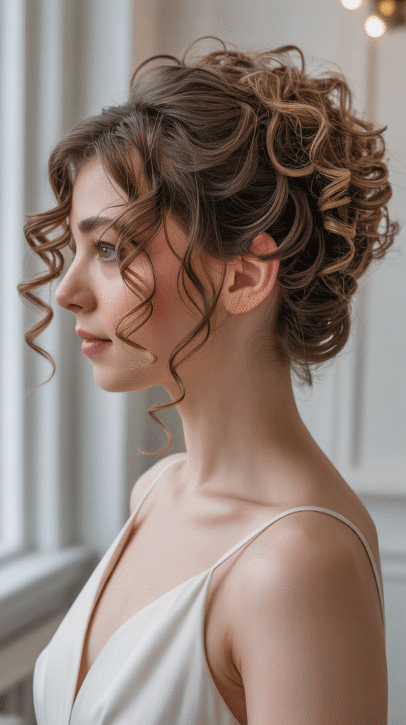 27 Elegant Whimsical Updo Hairstyles to Elevate Your Look 20 Spiral Curls Pinned Updo