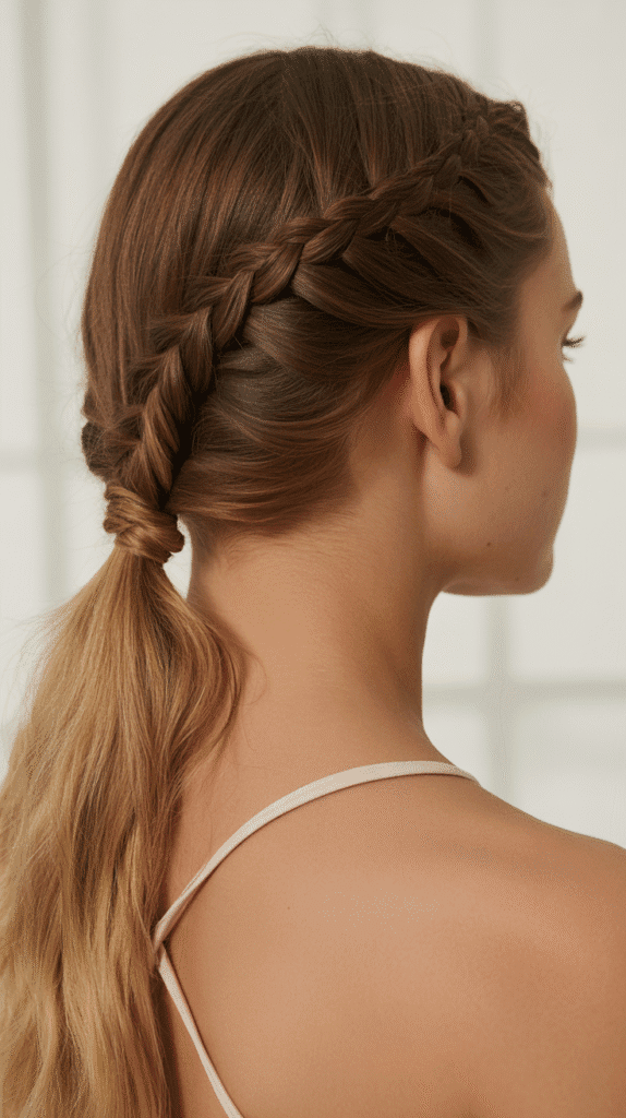 27 Chic Whimsical Hairstyles for Straight Hair That Add a Touch of Grace 10 Side-Braided Ponytail