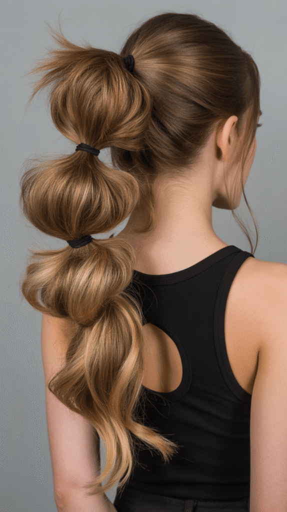 27 Easy Hairstyles for Long Hair for School That Are Cute and Quick 23 Triple Ponytail Combo