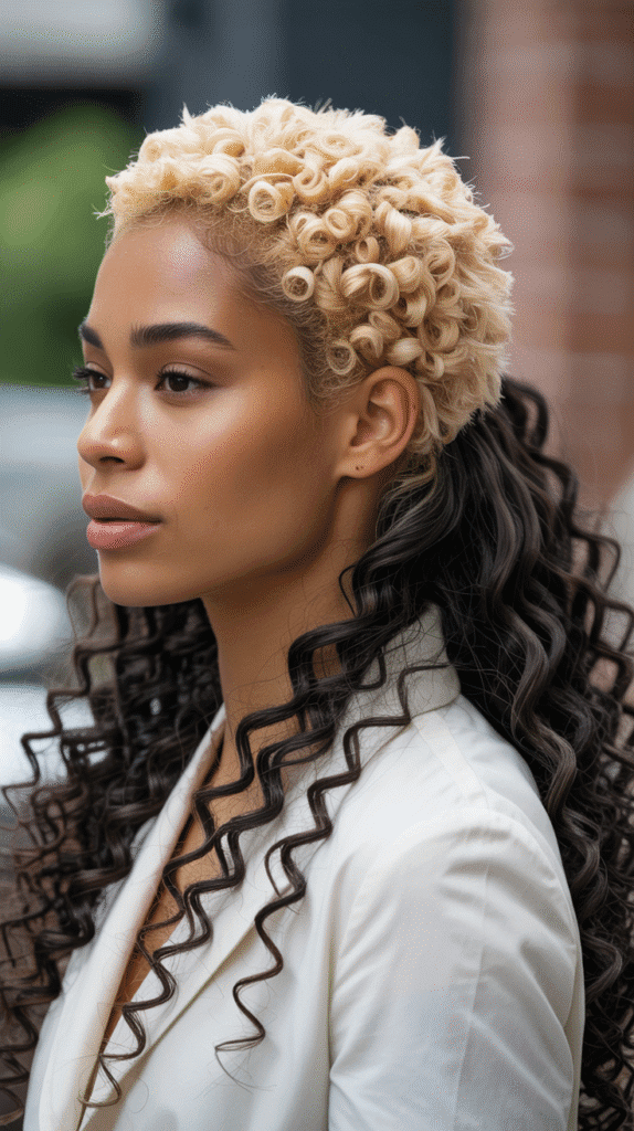 30 Curly Blonde Hairstyles for Black Women That Bring Volume & Bounce 9 Blonde Highlighted Crown