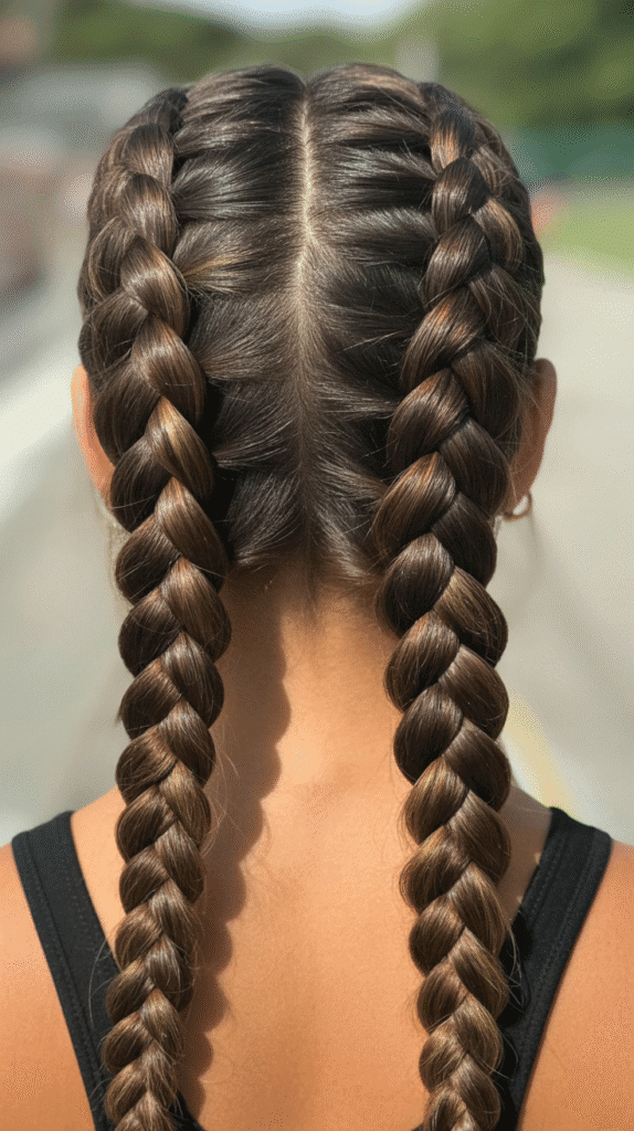 28 Enchanting Whimsical Hairstyles for Long Hair Perfect for Any Occasion 18 Double Dutch Braids