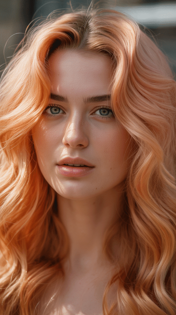 28 Best Hair Colors for Pale Skin and Green Eyes to Brighten Your Style 26 Peachy Copper – Warm and Vibrant