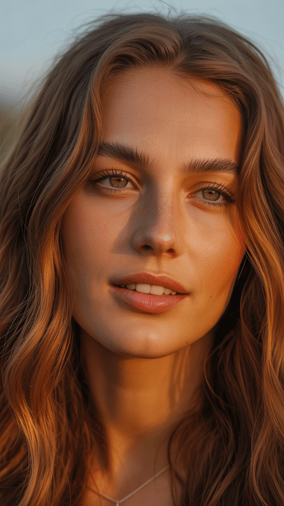 28 Best Hair Colors for Pale Skin and Green Eyes to Brighten Your Style 27 Amber Brown – Golden Richness