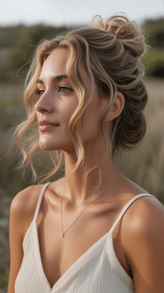 26 Stunning Whimsical Half-Up Hairstyles Perfect for Everyday Magic 5 Messy Bun Half-Up