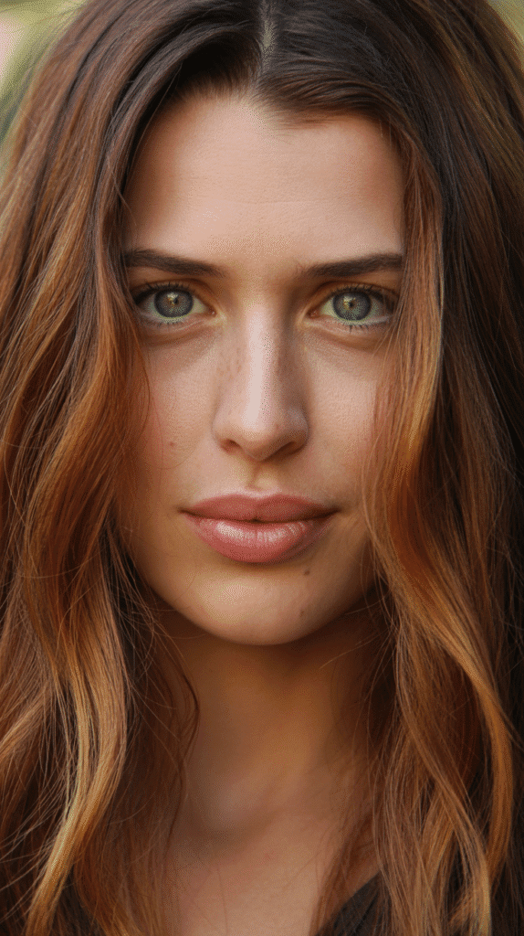 30 Gorgeous Hair Colors for Brown Hair and Green Eyes You'll Love 20 Chestnut with Golden Highlights