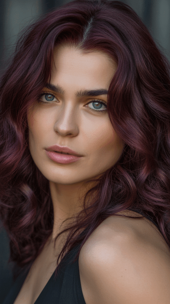 25 Stunning Hair Colors for Blue-Green Eyes That Enhance Your Look 15  Burgundy