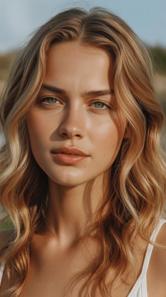 28 Best Hair Colors for Pale Skin and Green Eyes to Brighten Your Style 3 Honey Blonde – Sun-Kissed Sweetness