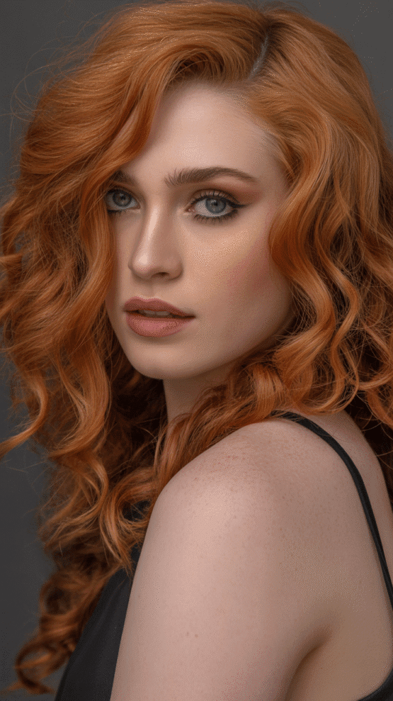 25 Stunning Hair Colors for Blue-Green Eyes That Enhance Your Look 4 Copper Red