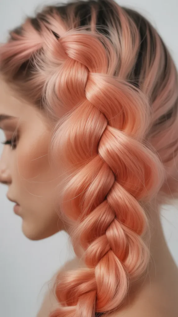 Peach Rose Ladder Braids