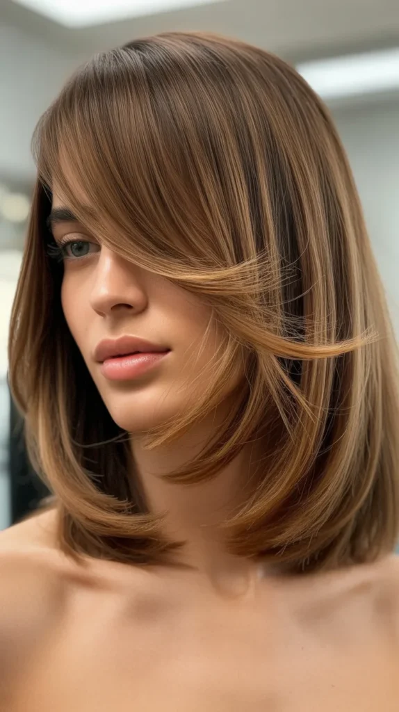 Long Bob with Piecey Bangs and Disconnected Layers