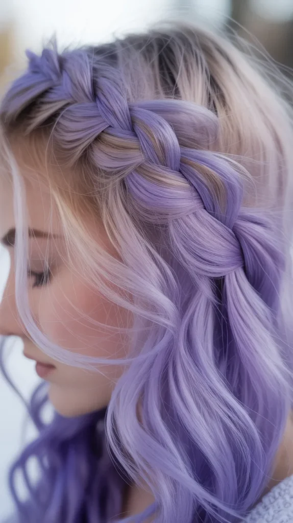 Lavender Halo Braids