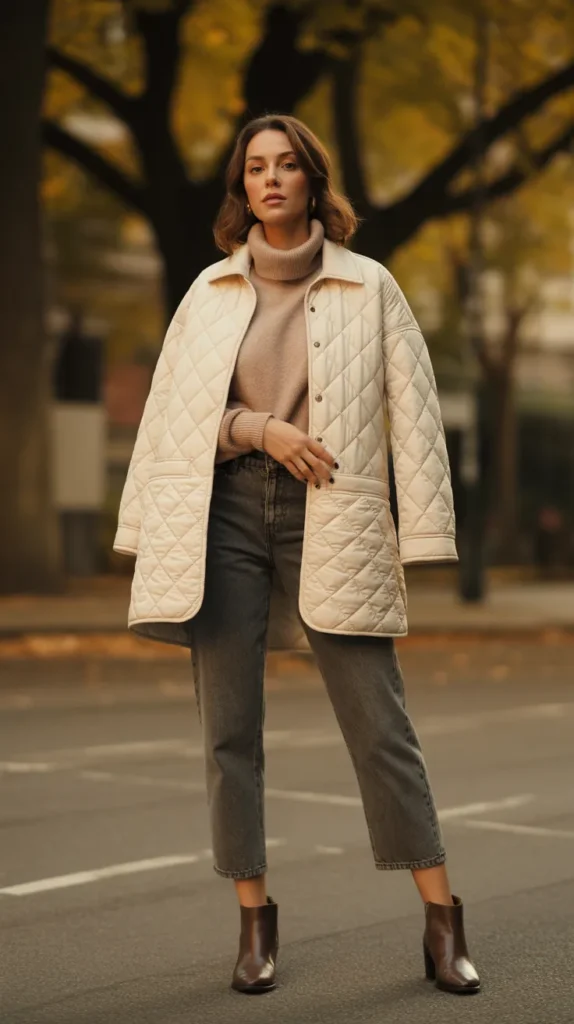  Quilted Jacket and Cropped Jeans