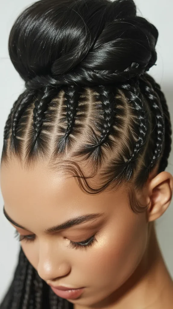 Milkmaid Braids with Copper Highlights