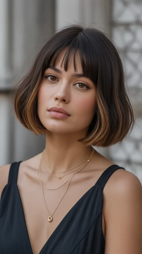 A-Line Long Bob with Baby Bangs
