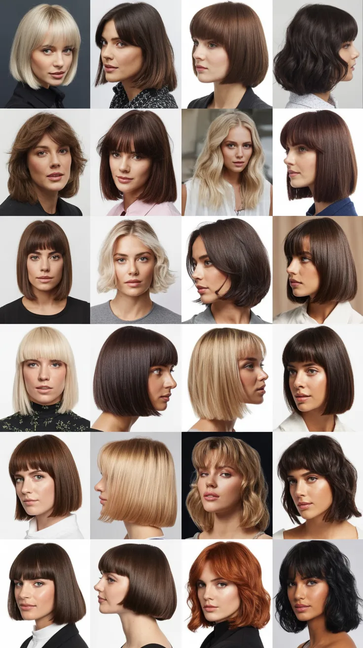 26 Stunning Long Bob with Curtain Bangs Inverted Style
