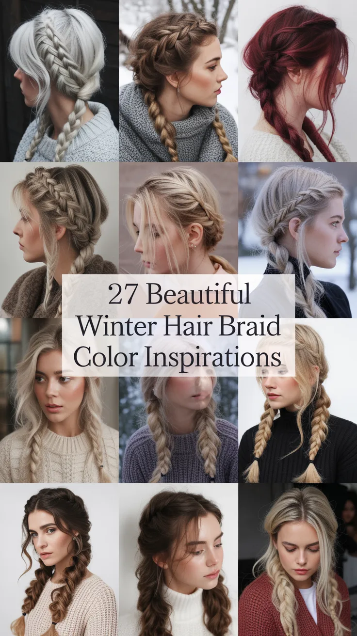 27 Beautiful Winter Hair Braid Color Inspirations