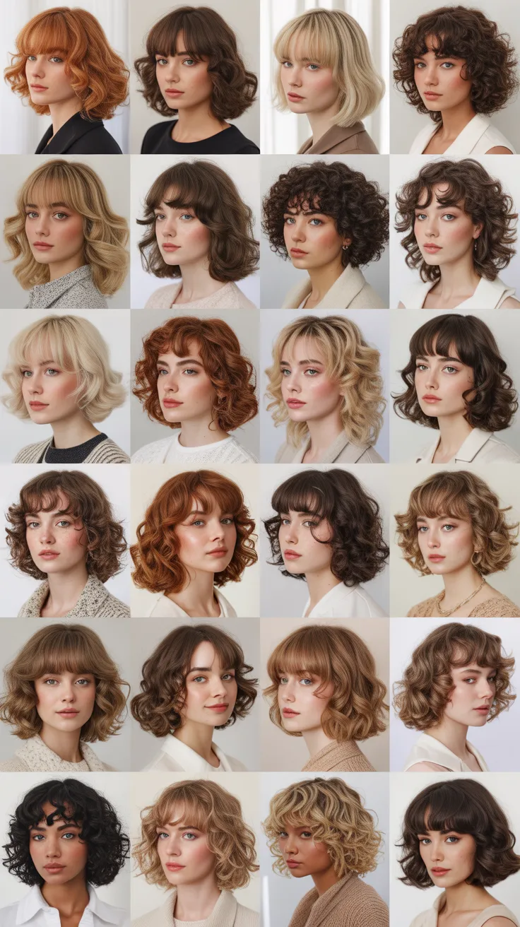 33 Best Long Bob with Curtain Bangs Curly Hair