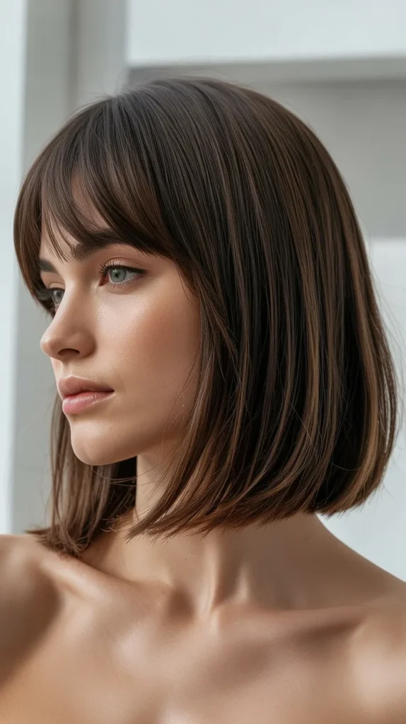 Long Bob with Textured Bangs and Point-Cut Layers